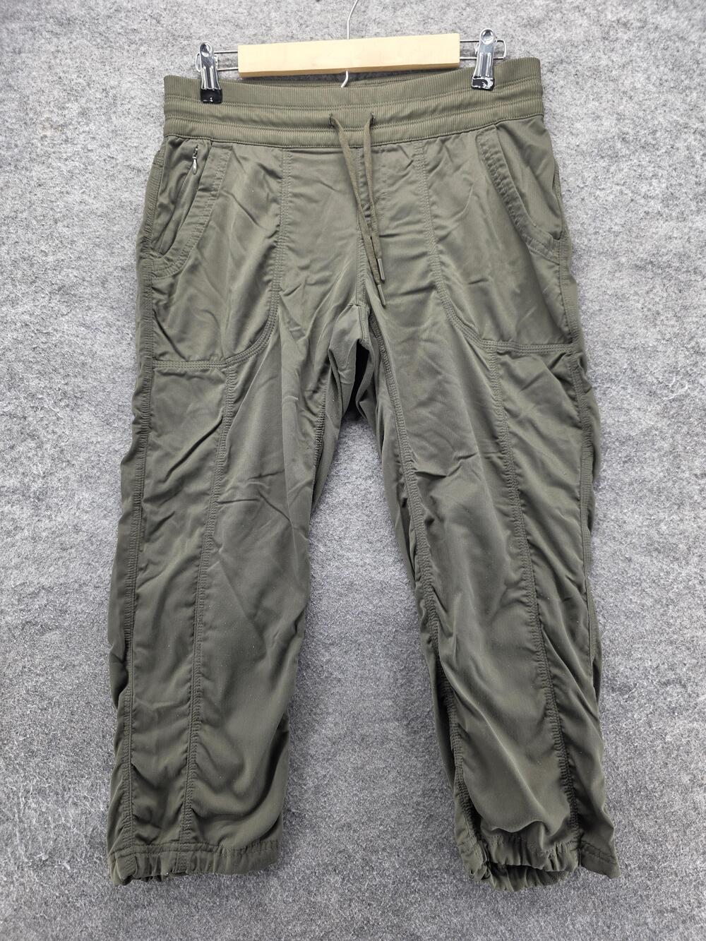 The North Face Pants Womens M Green Jogger Twill Elastic Waist Pockets 24 In